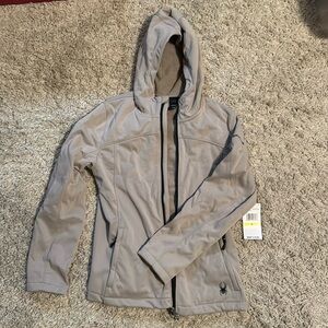 Spyder Women's Alyce Full Zip Soft Shell Hooded Jacket size medium